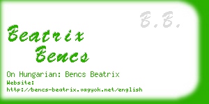 beatrix bencs business card